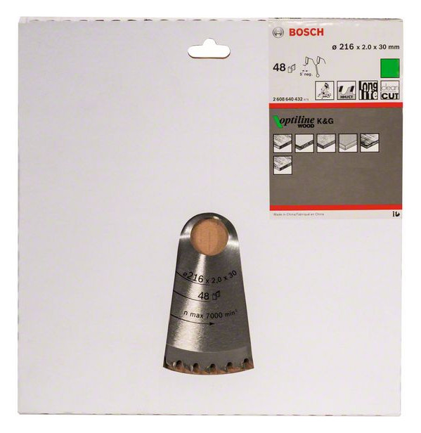 Bild HM-Kreissägeblatt 216x2/1,4x30 48Z WZ Bosch VE à 1 Stück Optiline Wood für Kappsäg-1
