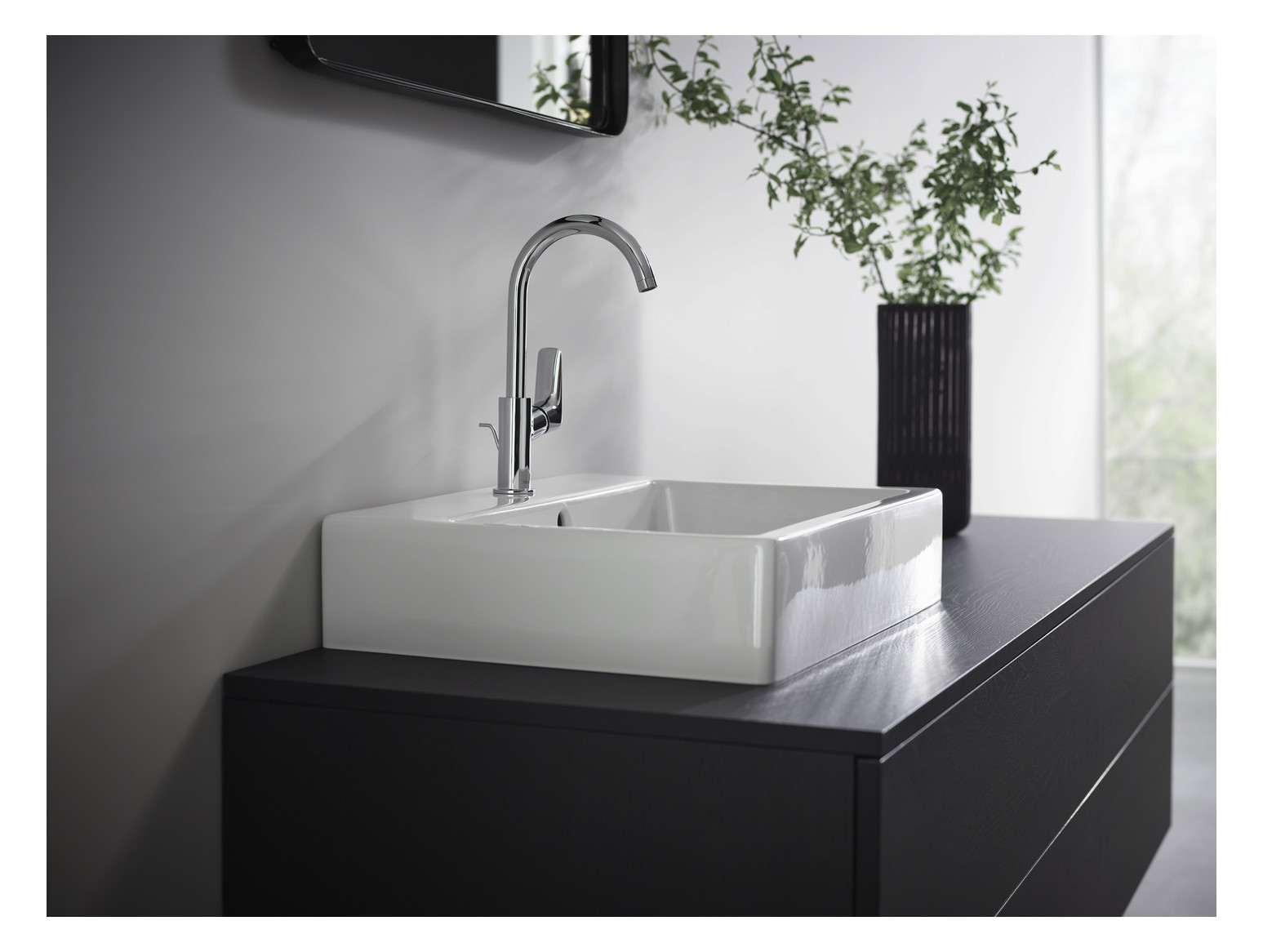 hansgrohe Waschtisch-Einhebelmischer 210 Logis mit Zugstangen-Ablaufgarnitur, mit Schwenkauslauf, chrom