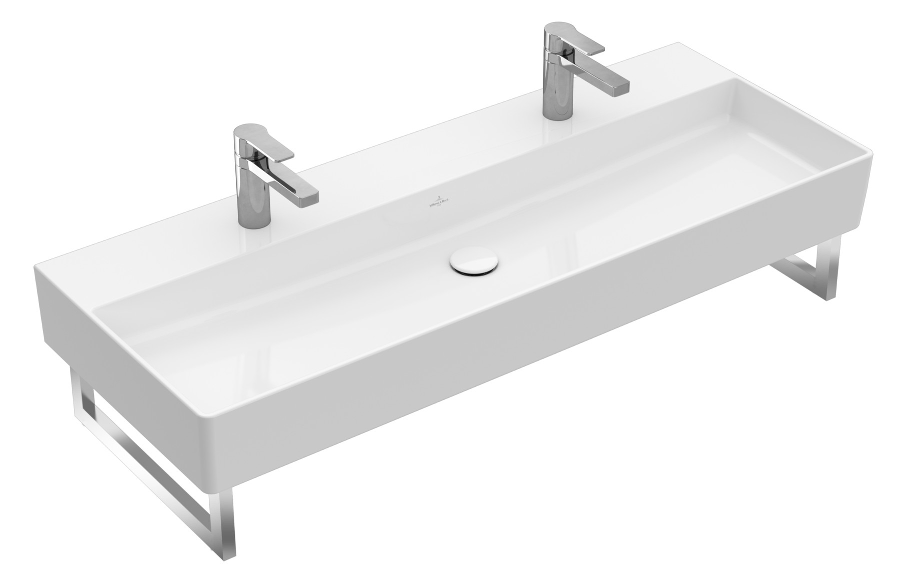 V&B Waschtisch Memento 2.0 120x47cm, 2xHahnloch, ohne Überlauf, graphite C-plus