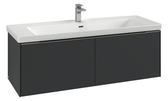 V&B Waschtisch-Unterschrank Subway 3.0 127,2x42,9x47,8cm, mit LED/Griff Aluminium glänzend, brilliant white