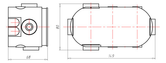 Verbindungsdose UP oval l Kst Luftdicht Ger/VerbDose/kast IP2X