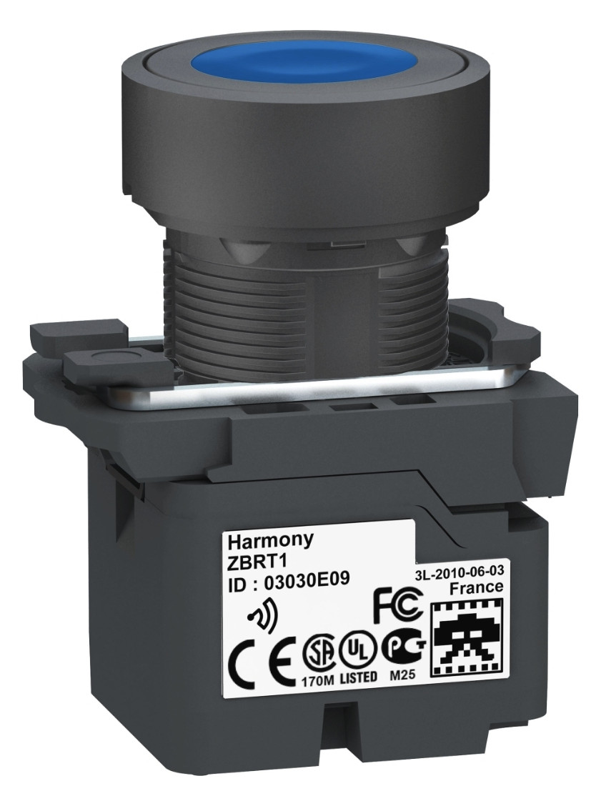 Drucktaster 1f bl rnd Ø22,5mm 1S IP30 fl Tastend