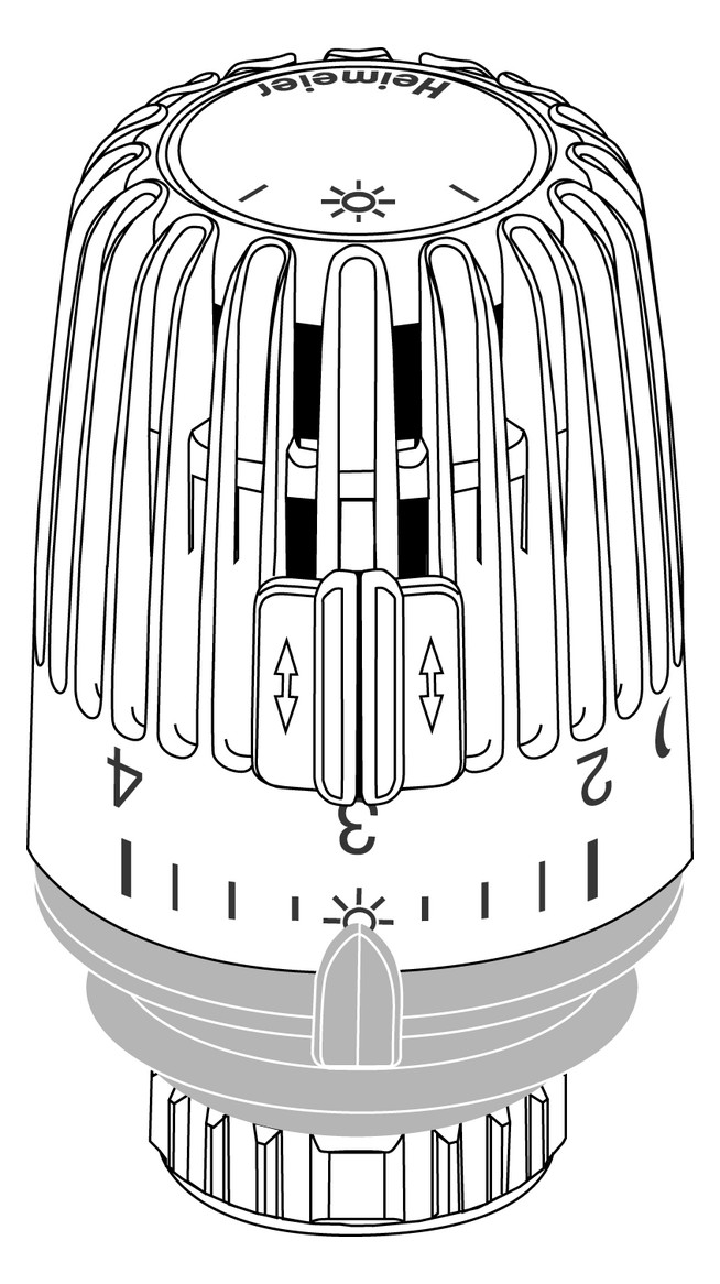 Heimeier Thermostat-Kopf K Clips/Merkzahl 1-5, Standard, weiß