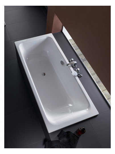 Badewanne BetteSelect 3432 170x75x42cm, Fußende rechts, Überlauf hinten, snow