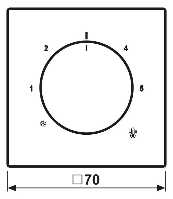 Abdeckung Raumtemp lgr div.Symbole