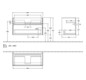 V&B Waschtischunterschrank Collaro 95,4x54,6x44,4cm, Waschbecken mittig, LED-Beleuchtung 7W, white wood