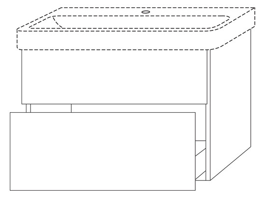 SA Waschtischunterbau mit Auszügen 3way (UP671) 593x830x442 Vulkan-Matt