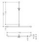 HEWI Duschhandlauf 801 1184 x 1250 mm, lichtgrau, mit verschiebbarer Brausehalterstange