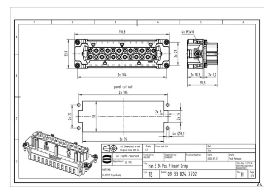 HART Buchseneinsatz Han E    09330242702 