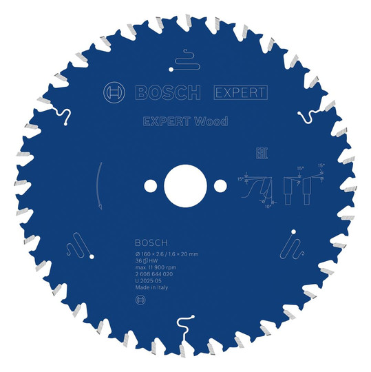 BOSCH-Kreissägeblatt Expert for Wood - 160x2,6x20mm,...