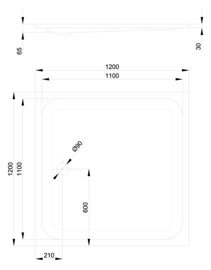 Duschwanne BetteSupra 5630 120x120x6,5cm, natura