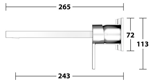 KEUCO Waschtisch-2-Loch-Wandarmatur Edition 11 Unterputz-Montage, ohne Ablaufgarnitur, Ausladung 243 mm, verchromt