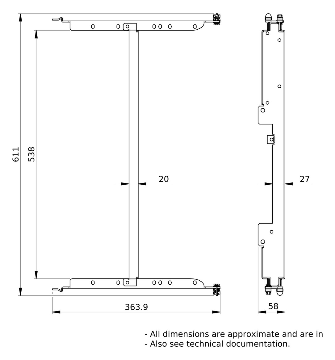 Montageplatte Verteiler ST pulverbesch 200x650mm