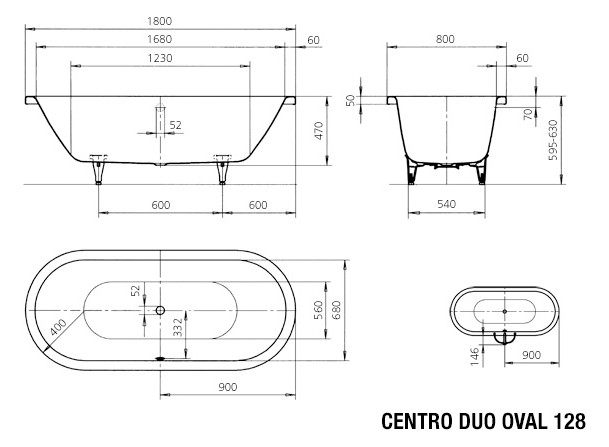 Kaldewei Badewanne CENTRO DUO oval 128 180x80cm, Perl-Effekt, bahamabeige Kaldewei Badewanne CENTRO DUO oval 128 180x80cm, Perl-Effekt, bahamabeige
