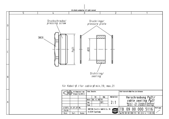 HART Verschraubung Pg21      09000005116 