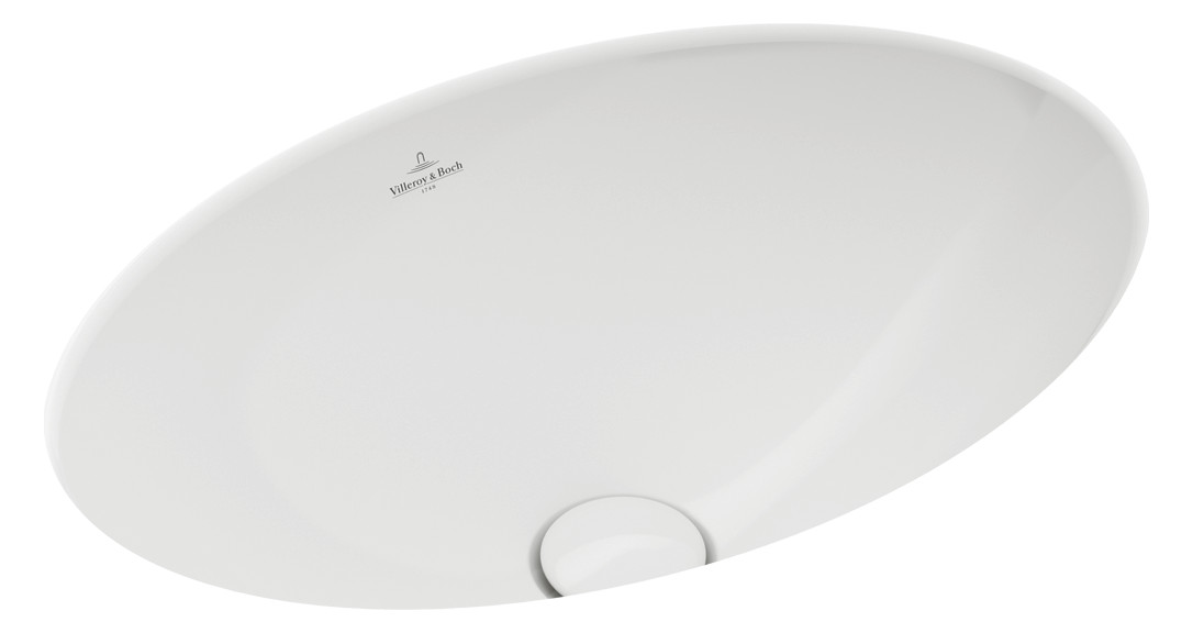 V&B Unterbauwaschbecken Loop & Friends oval, ohne Hahnlochbank, mit Überlauf, 57 x 38 cm, weiß C-plus
