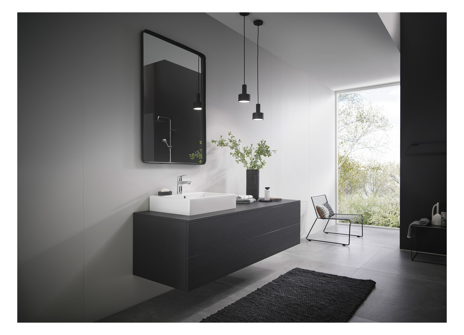 hansgrohe Waschtisch-Einhebelmischer 100 Focus mit Zugstangen-Ablaufgarnitur, chrom