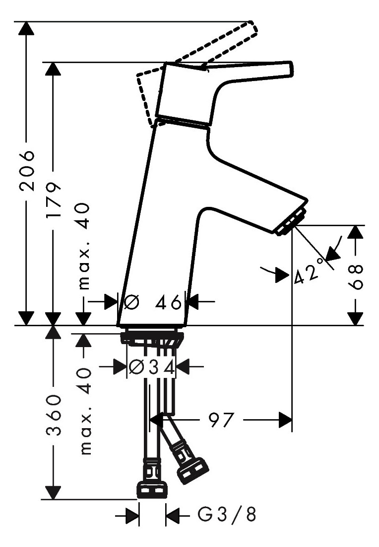 hansgrohe Waschtisch-Einhebelmischer 80 Talis S ohne Ablaufgarnitur, chrom