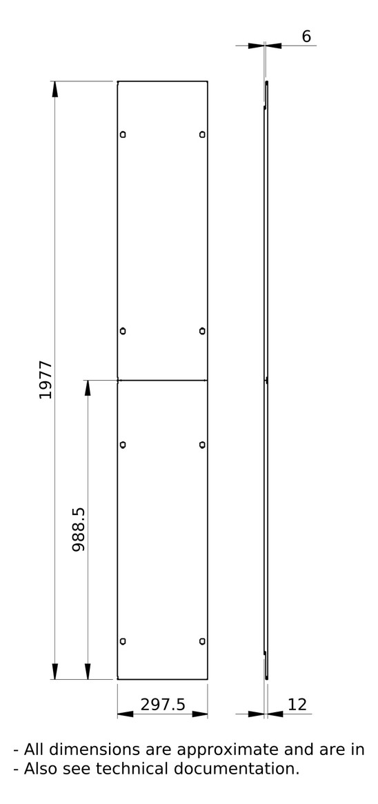Rückwand ST 300mm 40HE RAL9003 pulverbesch