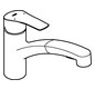 GROHE Spültisch-Einhebelmischer Eurosmart 1/2", flacher Auslauf, herausziehbare Dual Spülbrause, chrom