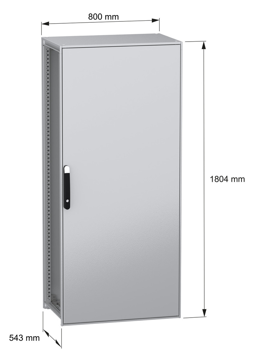Standschrank ST IP55 B800xH1800xT500mm pulverbesch RAL7035 Koppelbar