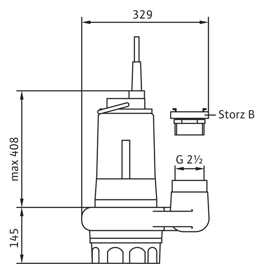 Wilo Schmutzwasser-Tauchmotorpumpe EMU KS 20 D GG, 400 V, 2,2 kW