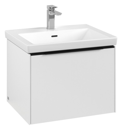 V&B Waschtisch-Unterschrank Subway 3.0 57,2x42,9x47,8cm, mit LED/Griff Volcano black, pure white