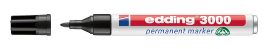 edding-Permanentmarker 3000, schwarz - ca.1,5-3 mm