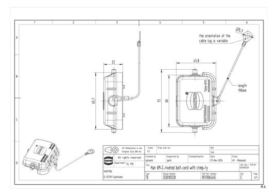 HART Han 6M-AK-Nietbolzen    09370065405 