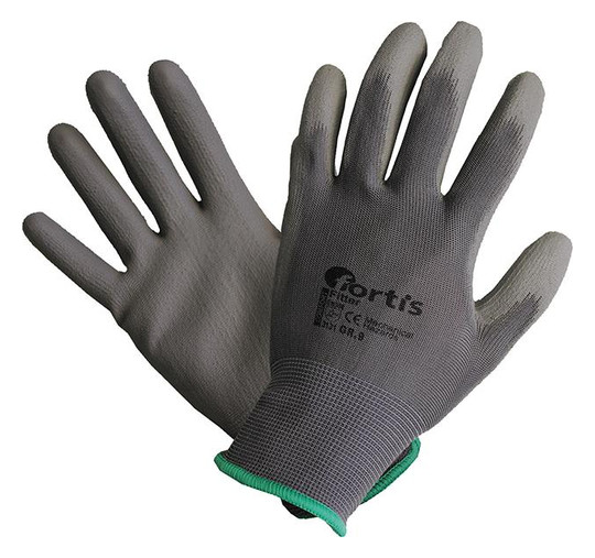 fortis-Strickhandschuh, PU/Nylon, grau Fitter G - Gr.10