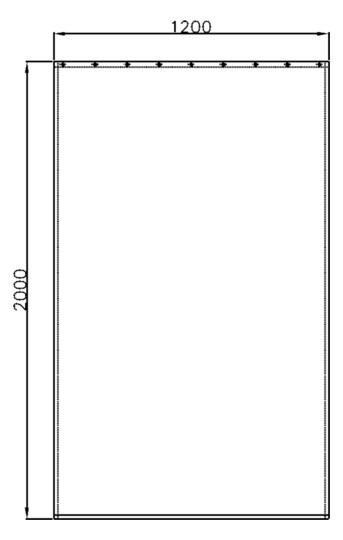 Normbau Duschvorhang Cavere Care 1200 x 2000 mm, weiß mit Struktur, offen