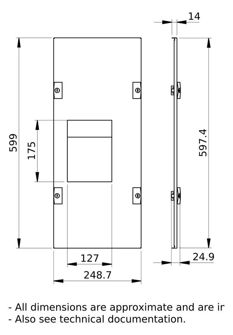Schrank-Frontplatte 12HE B250xH600mm ST pulverbesch