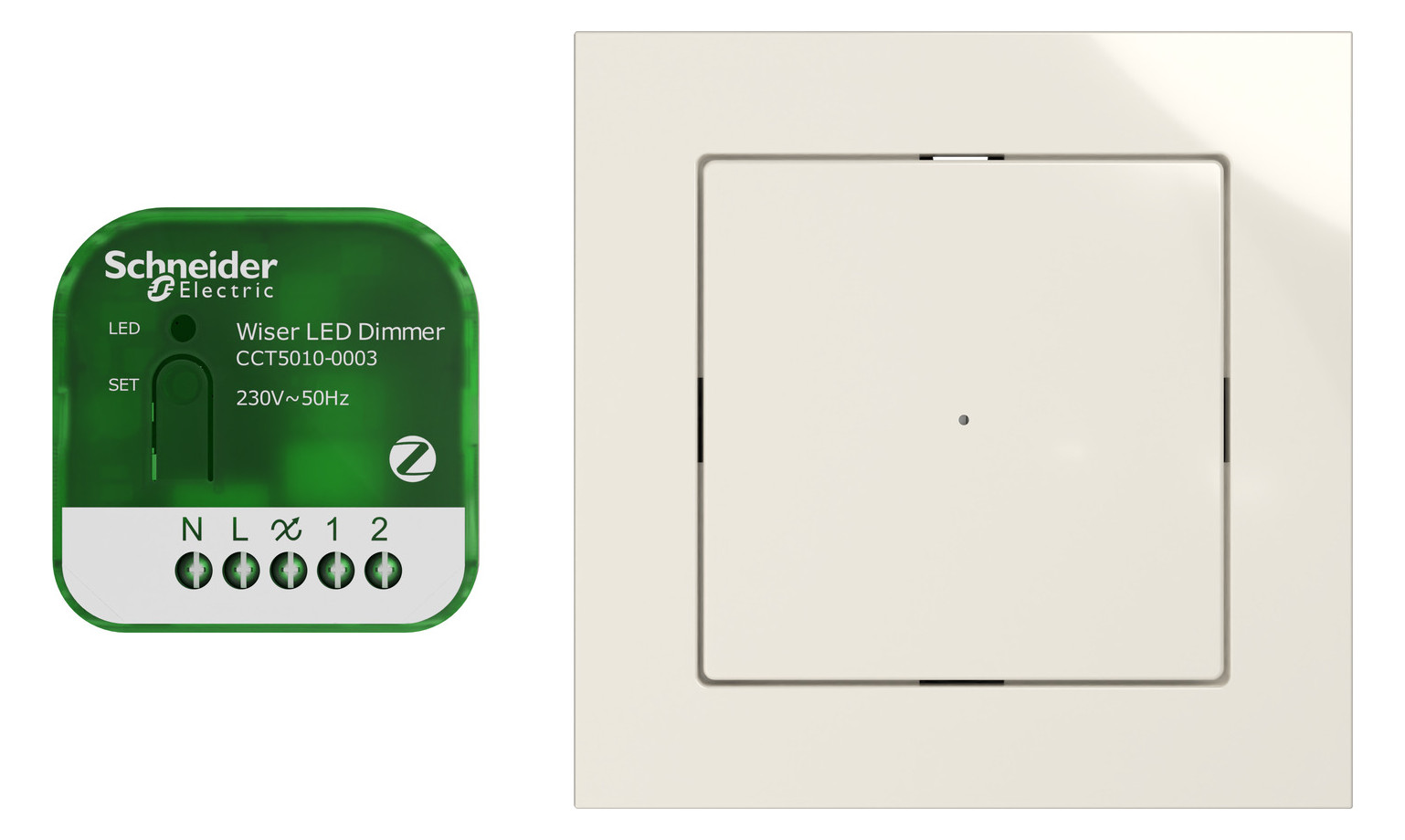 LED-Dimmaktor Zigbee 200W UP 1Ausg kap kapazitiv Vor Ort-/Handbedienung