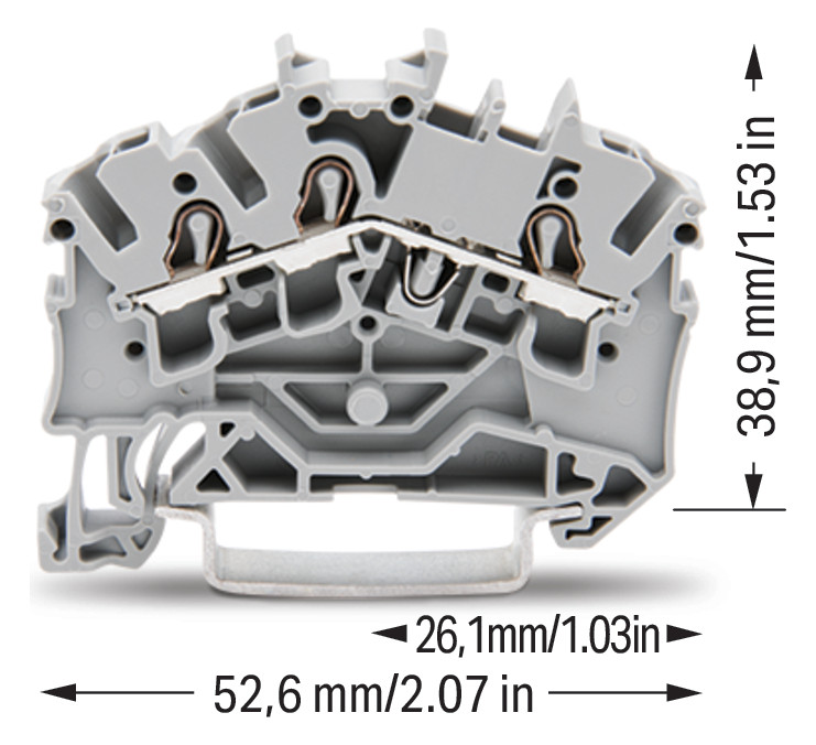 Reihenklemme 0,25-4qmm Serie 2002 1Etage 3kl gr 24A Hutschiene TH35