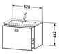 Duravit Waschtisch-Unterschrank Brioso Compact 62 x 38,9 cm, Basalt matt, 1 Auszug, wandhängend