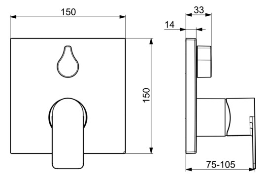 HANSA Fertigmontageset HANSASTELA UP-Wannen- und Brause-Einhebelmischer, Drehumsteller, druckunabhängig, chrom