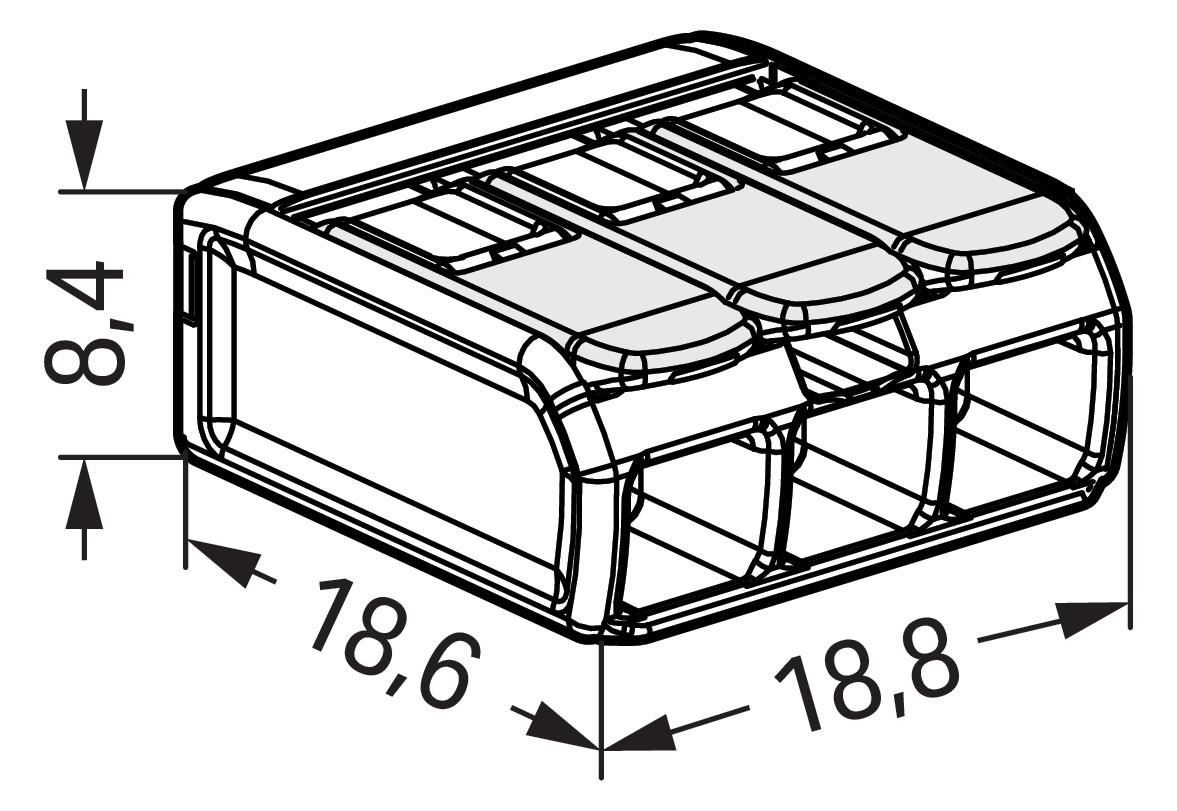 Steckklemme 3f 450V 32A Serie 221 0,14-4qmm m.BetätiHebel f.Massivleiter