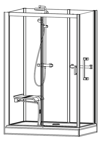 Roth Komplettdusche Vinata Comfort Eck 1660 x 677 x 2160 mm, ESG Rückwände anthrazit, ESG Schiebetür klar