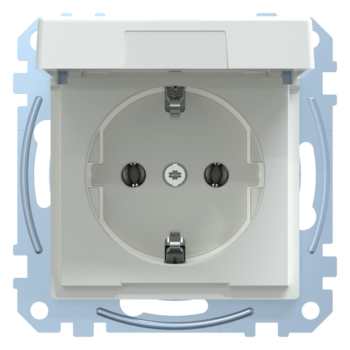Steckdose 1f akws glz System M UP Klappd IP20 aktivweiß Steckdose 1f akws glz System M UP Klappd IP20 aktivweiß