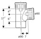 Geberit Bogenabzweig Silent PP DN 90/90, 87,5Grad, mit Innenradius