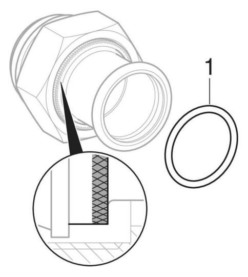 Geberit Gas-Übergang Mapress Ø 22 mm x G 1 3/8, mit Überwurfmutter, Kupfer