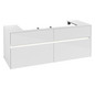 V&B Waschtischunterschrank Collaro 140x54,8x50cm, Waschtisch mittig, LED-Beleuchtung 10,4 W, glossy white