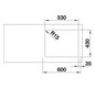 Blanco Becken SUPRA 500-IF R12 54 x 44 cm, Edelstahl Bürstfinish