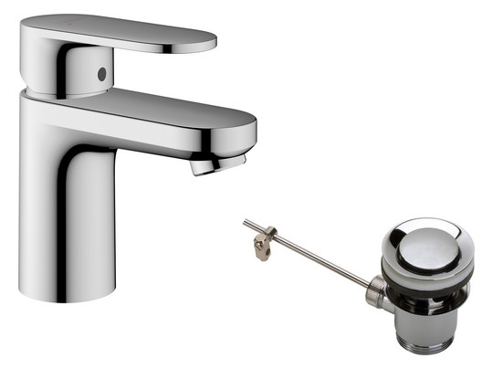 hansgrohe Waschtisch-Einhebelmischer 70 Vernis Blend mit Metall-Zugstangen-Ablaufgarnitur, chrom