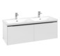 V&B Waschtisch-Unterschrank Subway 3.0 127,2x42,9x47,8cm, mit LED/Griff Volcano black, pure white