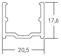 Alu-Profil si IP00 1000x20,5x17,6mm Zubehör