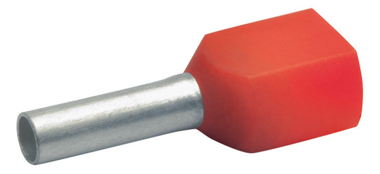 ZW-Aderendhülse 1qmm 8mm isol PP rt Cu Polypropylen (PP) verzinnt