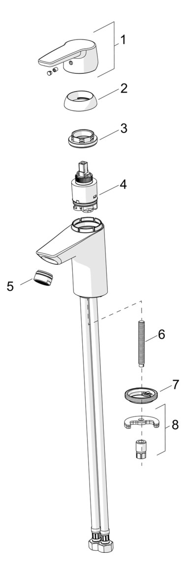 HANSA Waschtisch-Einhebelmischer HANSAPOLO Energiespar-Variante, mit Ablaufgarnitur, Ausladung 103 mm, chrom