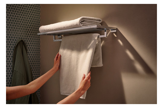 hansgrohe Handtuchablage AddStoris Länge 648mm, mit Handtuchhalter, Wandmontage, Metall, chrom