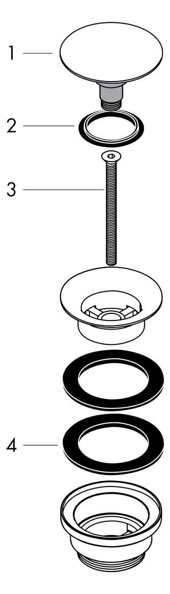 hansgrohe Ablaufgarnitur Push-Open, für Waschtisch- und Bidetmischer, chrom